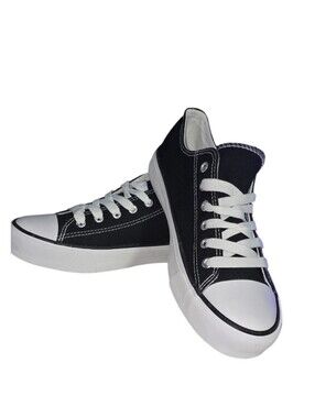 Classic Women's Black Canvas Low-Top Sneakers